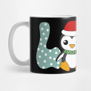 Cute Penguin Santa Hat Love Christmas Holiday Gift Mug